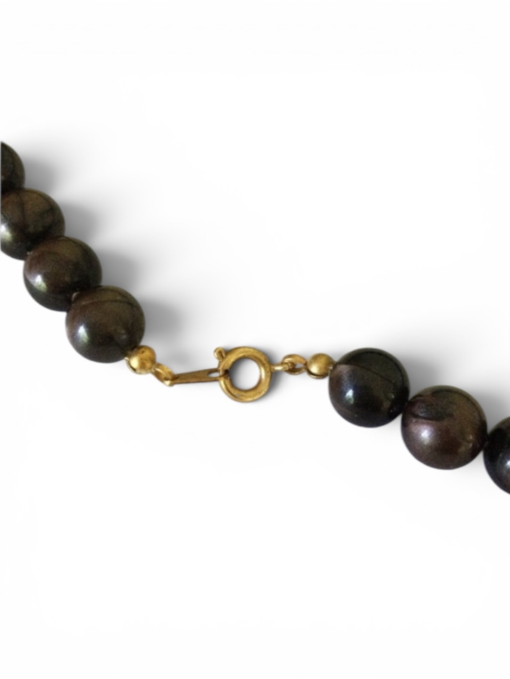 Vintage Marbled Resin Statement Necklace – Chunky Beads & Gold‑Tone Accents - Picture 11 of 12